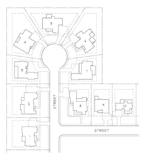 Top-down layout plan for Loxx Boxxes in a residential area with houses and streets.